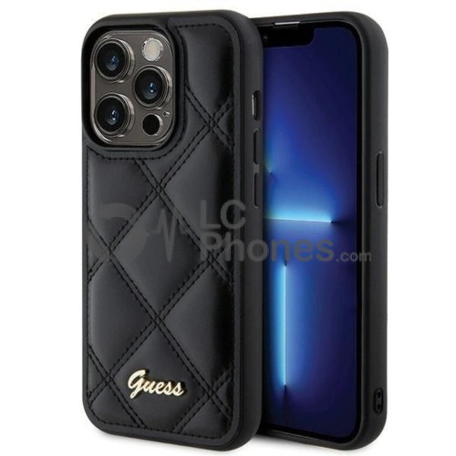 iPhone 15 Pro - Guess Quilted Metal Logo Case Black