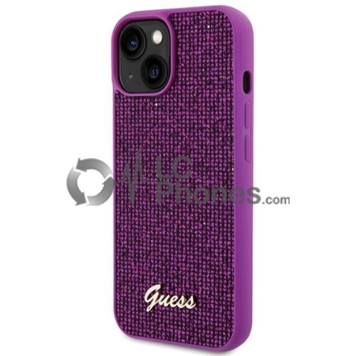 iPhone 15 - Guess Disco Metal Script Case Pink