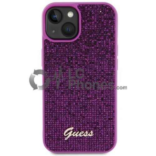 iPhone 15 - Guess Disco Metal Script Case Pink