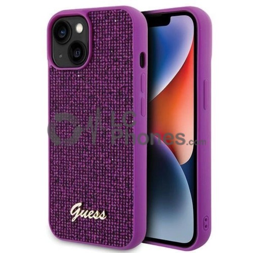 iPhone 15 - Guess Disco Metal Script Case Pink