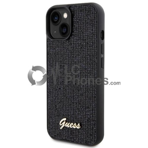 iPhone 15 - Guess Disco Metal Script Case Black