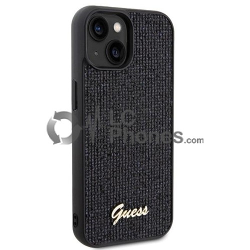 iPhone 15 - Guess Disco Metal Script Case Black