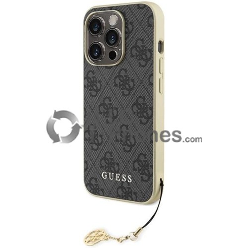 iPhone 15 Pro - Guess Hardcase 4G Charms Collection Case Grey