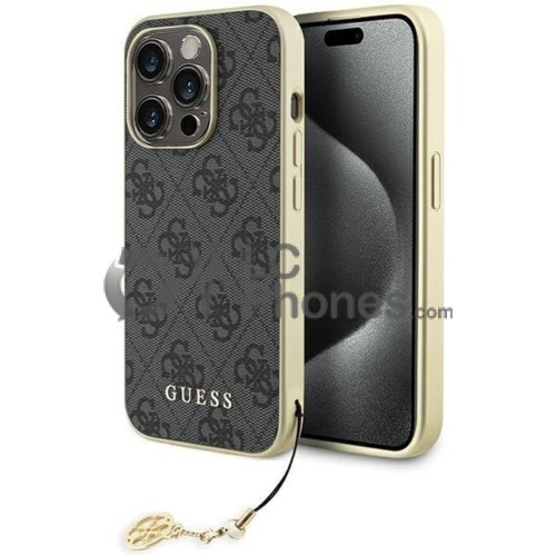 iPhone 15 Pro - Guess Hardcase 4G Charms Collection Case Grey