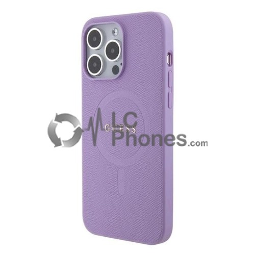 iPhone 15 Pro - Guess Hardcase Saffiano MagSafe Case Violet