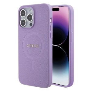 iPhone 15 Pro - Guess Hardcase Saffiano MagSafe Case Violet
