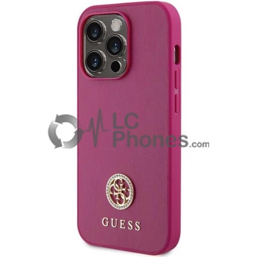 iPhone 15 Pro - Guess Hardcase Strass Metal Logo Case Pink