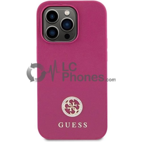 iPhone 15 Pro - Guess Hardcase Strass Metal Logo Case Pink