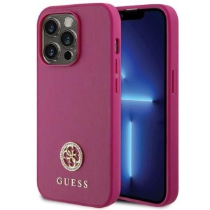 iPhone 15 Pro - Guess Hardcase Strass Metal Logo Case Pink