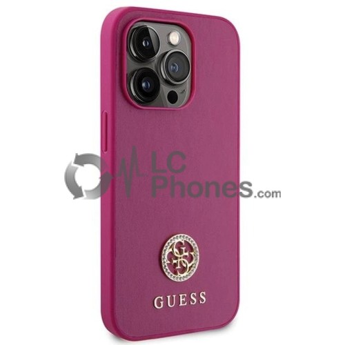 iPhone 15 Pro - Guess Hardcase Strass Metal Logo Case Pink