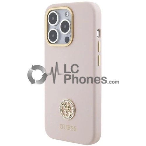 iPhone 15 Pro - Guess Hardcase Strass Metal Logo Case Rose