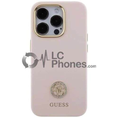 iPhone 15 Pro - Guess Hardcase Strass Metal Logo Case Rose