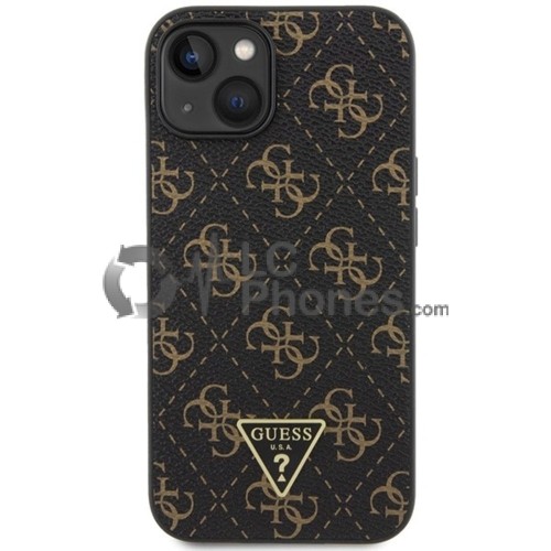 iPhone 13 / 14 / 15 - Guess 4G Triangle Metal Logo Case Black