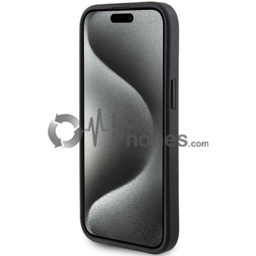 iPhone 13 / 14 / 15 - Guess 4G Triangle Metal Logo Case Black