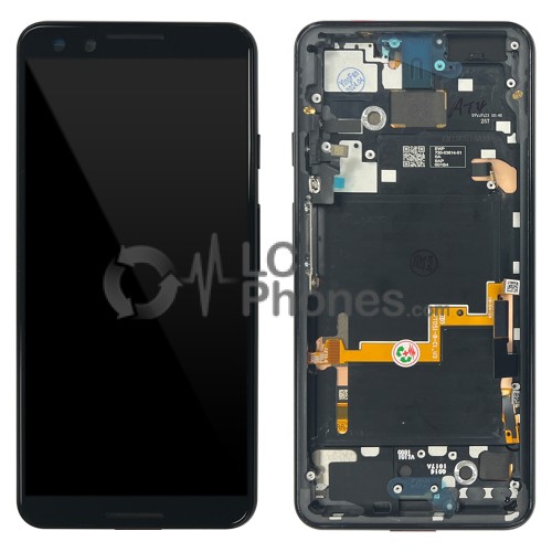 Google Pixel 3 - Full Front LCD Digitizer with Frame Black