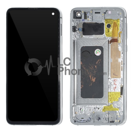 Samsung Galaxy S10e G970F - Full Front LCD Digitizer With Frame White ( Original Remaded )