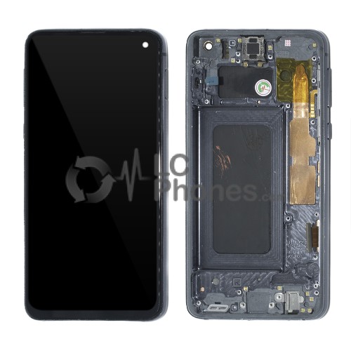 Samsung Galaxy S10e G970F - Full Front LCD Digitizer With Frame Blue ( Original Remaded )