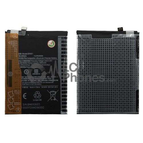 Xiaomi Poco X3 MZB07Z0IN, MZB9965IN, MZB07Z4IN, MZB07Z3IN, MZB07Z2IN, MZB07Z1IN, M2007J20CI - Battery BN61 6000mAh 23.2Wh