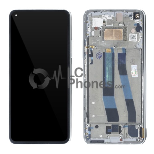 Xiaomi 11 Lite 5G NE - Full Front LCD Digitizer with Frame Silver