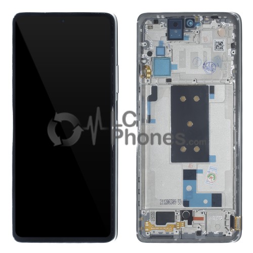 Xiaomi 11T - Full Front LCD Digitizer with Frame Moonlight White