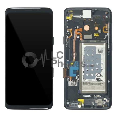 Samsung Galaxy S9 G960F - Full Front LCD Digitizer With Frame & Battery Black < Service Pack >