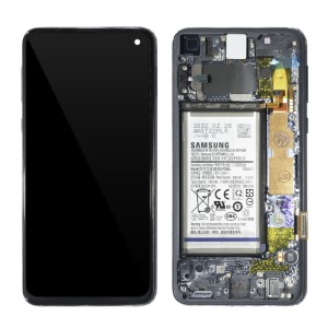 Samsung Galaxy S10e G970F - Full Front LCD Digitizer With Battery & Frame Black 