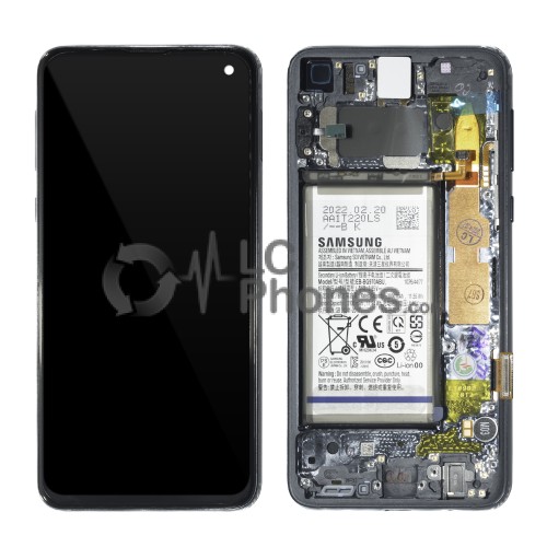 Samsung Galaxy S10e G970F - Full Front LCD Digitizer With Battery & Frame Black < Service Pack >