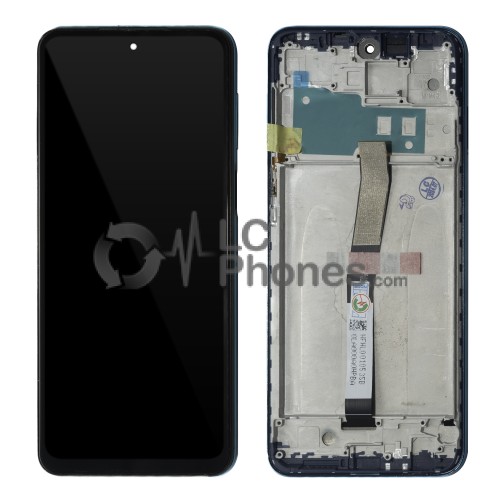 Xiaomi Redmi Note 9 Pro / Redmi Note 9S / Redmi Note 9 Pro Max / Redmi Note 10 Lite - Full Front LCD Digitizer With Frame Blue