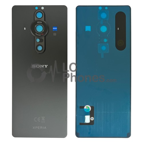 Sony Xperia Pro-I - Battery Cover with Adhesive & Camera Lens Frosted Black