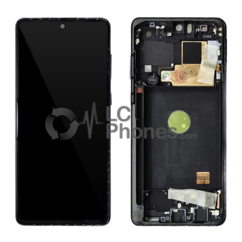 Samsung Galaxy Note 10 Lite N770 - Full Front LCD Digitizer with Frame Aura Black ( Original Remaded )