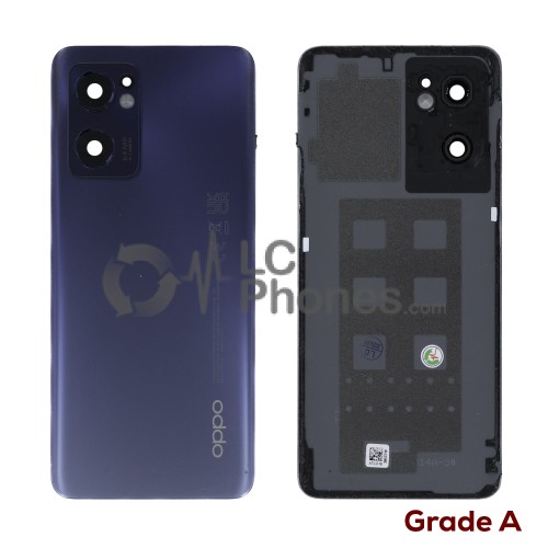 OPPO Find X5 Lite / Reno7 5G - Battery Cover with Adhesive & Camera Lens Starlight Black (Original) Take Out Grade A