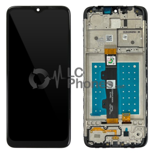 Motorola Moto E7 XT2095-2 - Full Front LCD Digitizer with Frame Black < Service Pack >