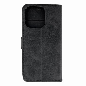 iPhone 16 Pro - Magnet Elegant Flip Cover Case Black