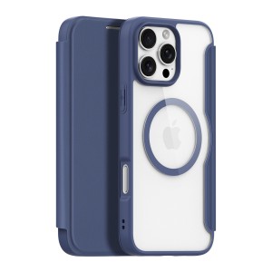 iPhone 16 Pro - Dux Ducis Skin X Pro Case with MagSafe and Flip Cover Blue