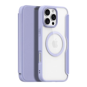 iPhone 16 Pro - Dux Ducis Skin X Pro Case with MagSafe and Flip Cover Purple