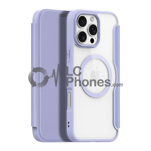 iPhone 16 Pro - Dux Ducis Skin X Pro Case with MagSafe and Flip Cover Purple