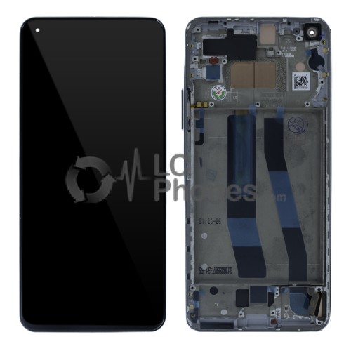 XIaomi 11 Lite 5G NE - Full Front LCD Digitizer with Frame Snowflake White < Service Pack >