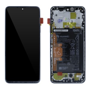 Huawei Nova Y90 CTR-LX2, CTR-LX1, CTR-LX3 - Full Front LCD Digitizer with Battery & Frame Crystal Blue 