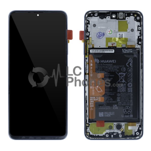 Huawei Nova Y90 CTR-LX2, CTR-LX1, CTR-LX3 - Full Front LCD Digitizer with Battery & Frame Crystal Blue < Service Pack >