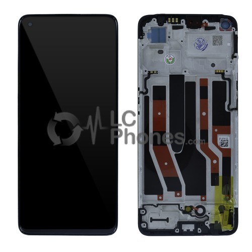 OPPO Reno8 4G CPH2457 / Reno7 CPH2363 / F21 Pro CPH2457 - Full Front LCD Digitizer with Frame Black < Service Pack >