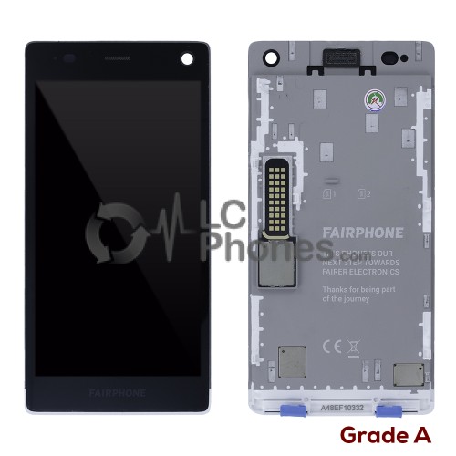 FairPhone 2 - Full Front LCD Digitizer with Frame White ( Original Used ) Grade A