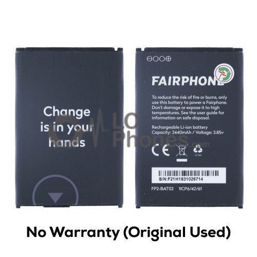 FairPhone 2 - (Original Used) Battery FP2-BAT02 2440mAh 3.85V (No Warranty)