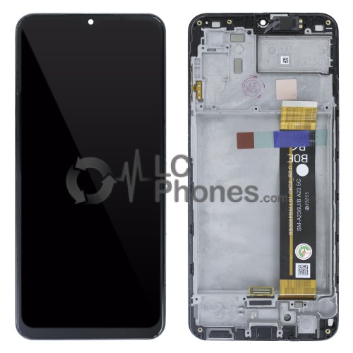 Samsung Galaxy A23 5G A236 - Full Front LCD Digitizer with Frame Black ( Original Remaded )