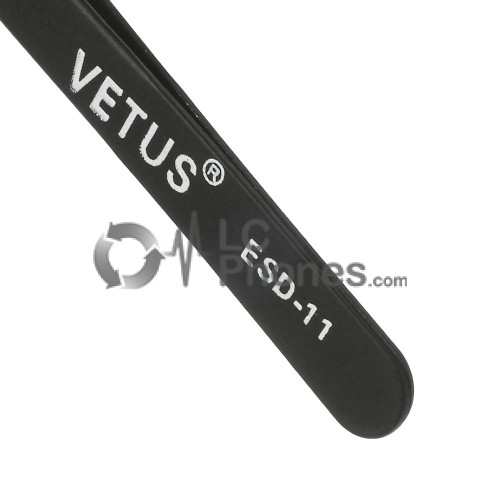 VETUS ESD 11 Anti-Static Steel Fine Tip Curved Tweezer