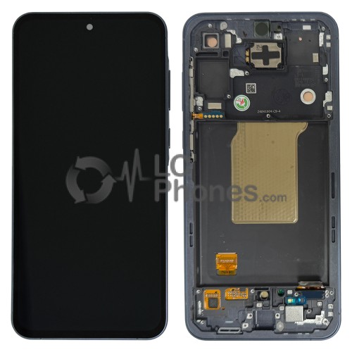 Samsung Galaxy A55 5G A556 - Full Front LCD Digitizer with Frame Black < Service Pack >