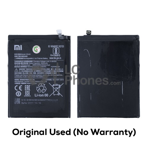 Xiaomi Redmi 7 / Redmi Note 8 / Redmi Note 8T - Original Used Battery BN46 4000mAh 15.4Wh ( No Warranty )