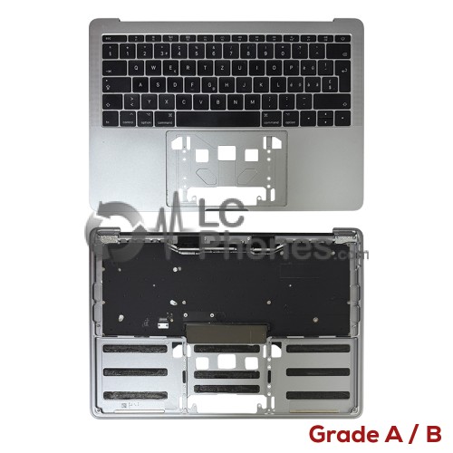 Macbook Pro 13 inch A1708 2016-2017 - Top Cover with German Swiss Keyboard CH Layout Space Grey (Original Used) Grade A/B