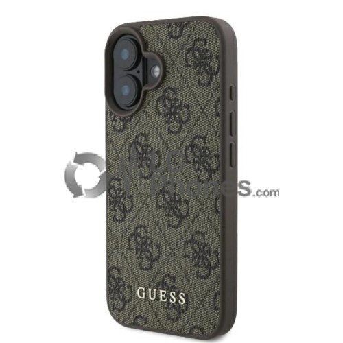 iPhone 16 Plus - Guess 4G Classic Rigide Case Brown