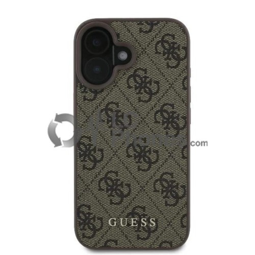 iPhone 16 Plus - Guess 4G Classic Rigide Case Brown