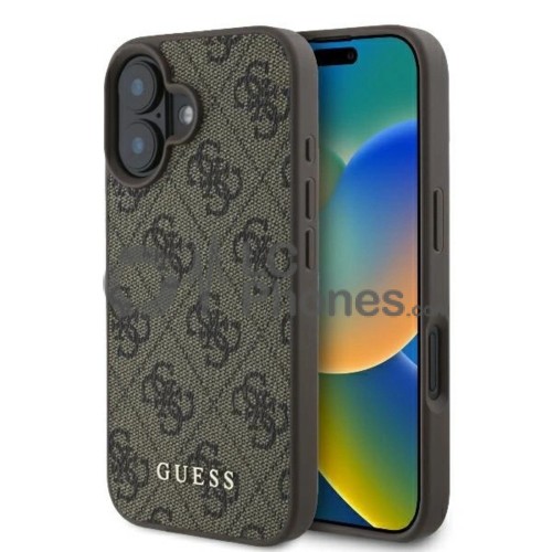 iPhone 16 Plus - Guess 4G Classic Rigide Case Brown